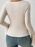 'Gwyneira' Ribbed Knit Sweater T-Shirt - Celes Fashion